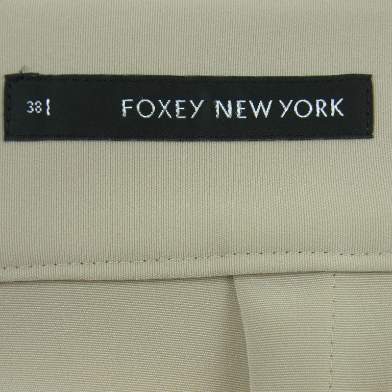 FOXEY フォクシー 25738-NSSFA227T リボン マット ストレッチ グログラン スカート 日本製 ベージュ系 38【中古】
