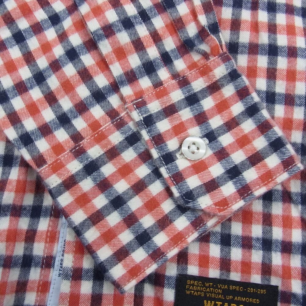 WTAPS ダブルタップス 15AW 152LTDT-SHM04 CHECK L/S 01 SHIRT COTTON FLANNEL チェック 長袖 シャツ コットン フランネル レッド系 M【中古】