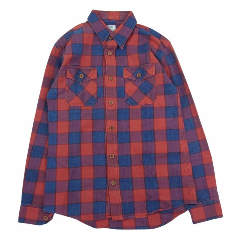 VISVIM ビズビム 0114105011023 BLACK ELK FLANNEL INDIGO BUFFALO CHECK ブラック エリュク フランネル インディゴ バッファロー チェック 長袖 シャツ レッド系 1【中古】