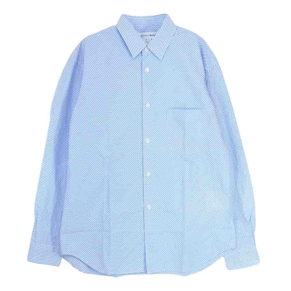 COMME des GARCONS コムデギャルソン SHIRT シャツ CDGS2HS FOREVER フォーエバー ランダムボーダー 長袖 シャツ ホワイト系 ブルー系 XS【中古】