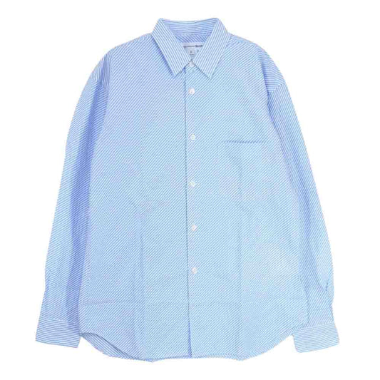 COMME des GARCONS コムデギャルソン SHIRT シャツ CDGS2HS FOREVER フォーエバー ランダムボーダー 長袖 シャツ ホワイト系 ブルー系 XS【中古】