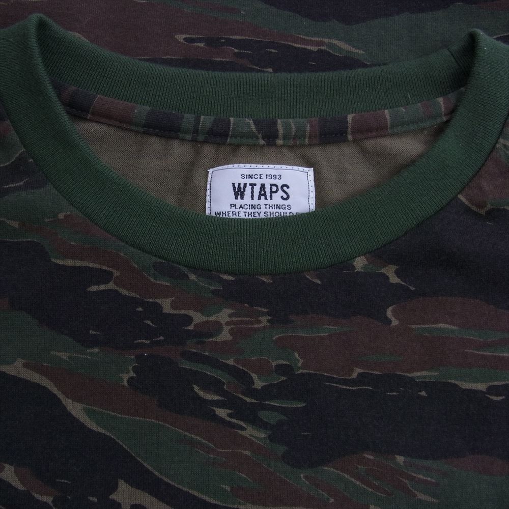 WTAPS ダブルタップス DESIGN SS 05 TEE カモ柄 プリント Tシャツ ダークブラウン系 ブラウン系 カーキ系 medium【中古】