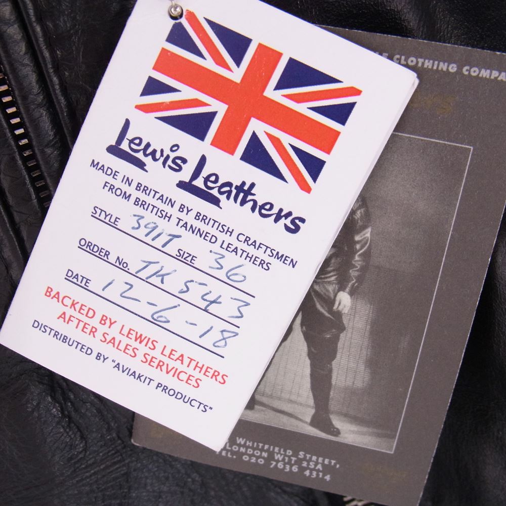 Lewis Leathers ルイスレザー 391T TIGHT FIT HORSEHIDE ライトニング タイトフィッ トホースハイド レザー ジャケット ブラック系 36【中古】