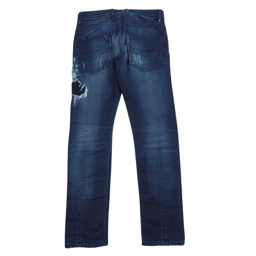 DIESEL ディーゼル 00T0030600S KROOLEY CB-NE ジョグジーンズ ダメージデニム インディゴブルー系 26【中古】