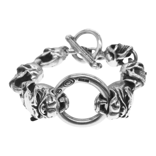 GABOR ガボール Gaboratory ガボラトリーホールディング ギャランティカード付属 2Bulldog With 4Skulls Bracelet 2ブルドッグ 4スカル ブレスレット シルバー系【中古】