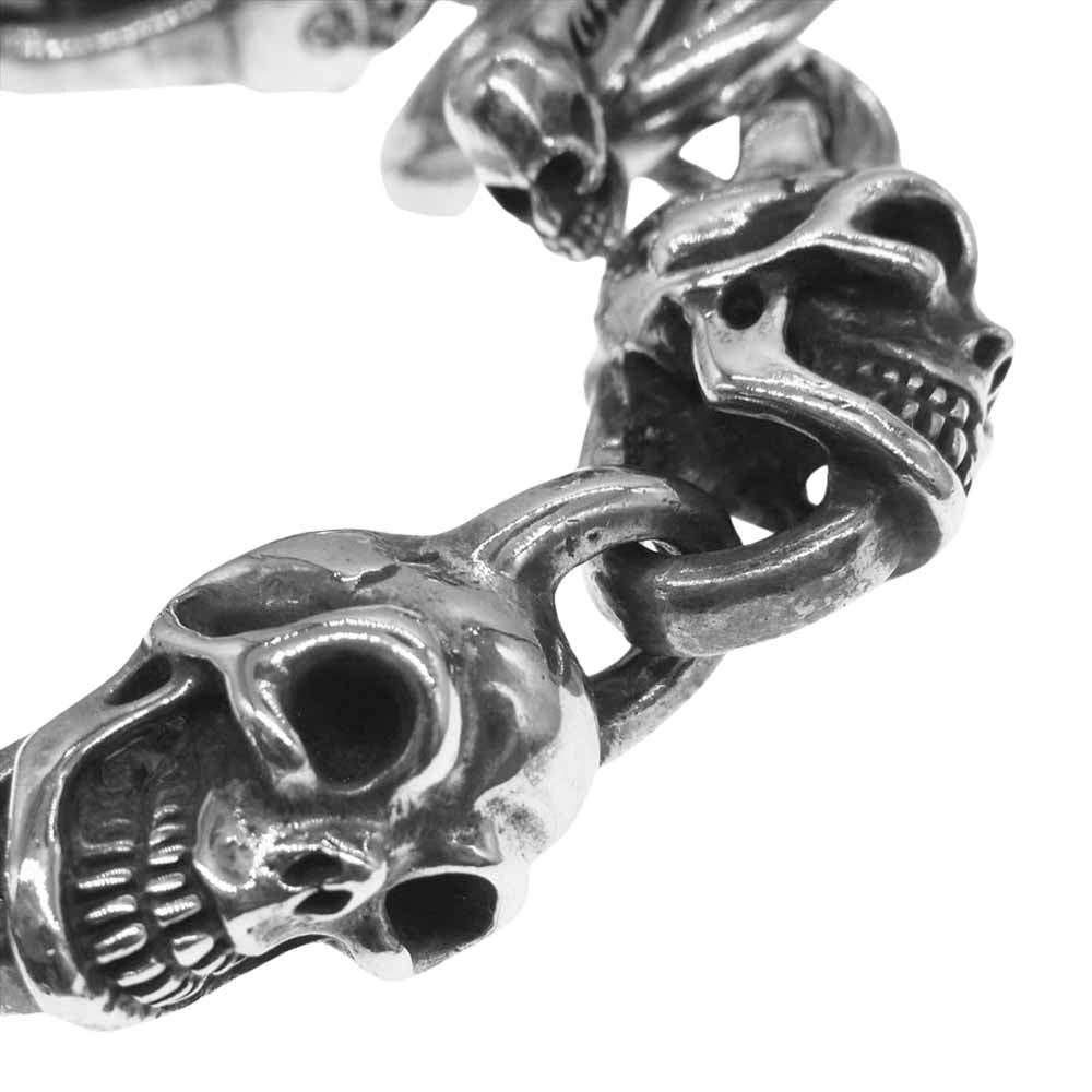 GABOR ガボール Gaboratory ガボラトリーホールディング ギャランティカード付属 2Bulldog With 4Skulls Bracelet 2ブルドッグ 4スカル ブレスレット シルバー系【中古】