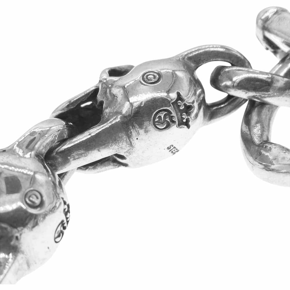 GABOR ガボール Gaboratory ガボラトリーホールディング ギャランティカード付属 2Bulldog With 4Skulls Bracelet 2ブルドッグ 4スカル ブレスレット シルバー系【中古】