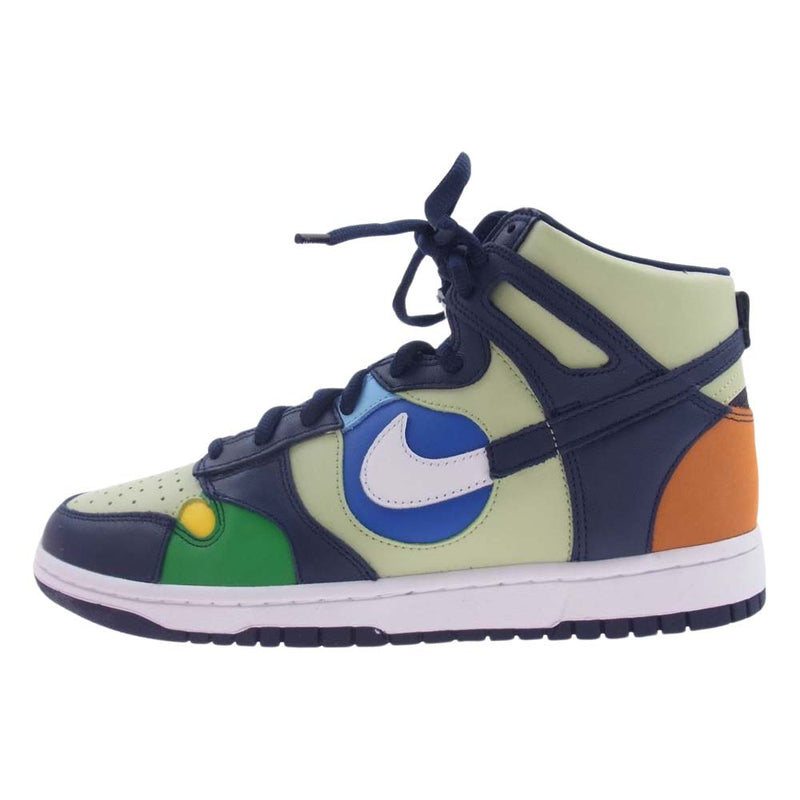 NIKE ナイキ DQ7575-300 WMNS Dunk High Pistachio and Midnight Navy ウィメンズ ダンク ハイ ピスタチオ アンド ミッドナイトネイビー スニーカー マルチカラー系 27.5cm【新古品】【未使用】【中古】