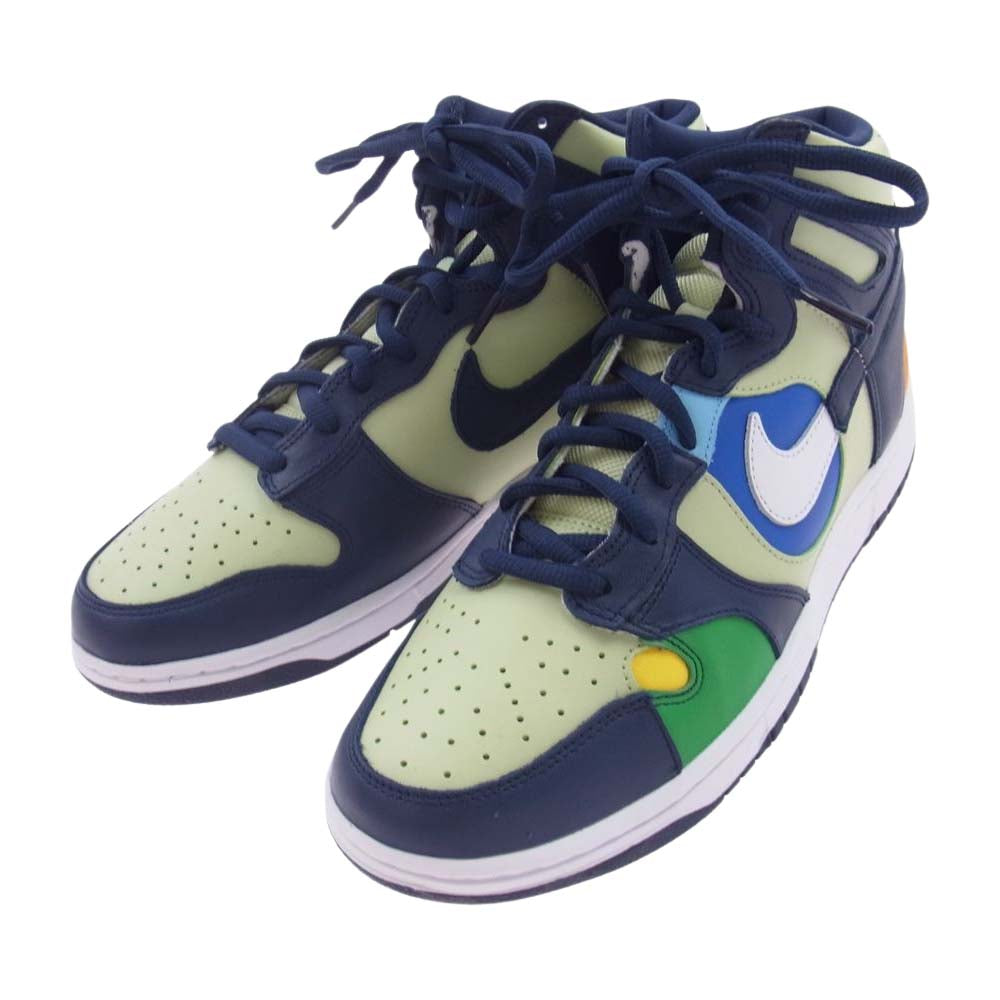 NIKE ナイキ DQ7575-300 WMNS Dunk High Pistachio and Midnight Navy ウィメンズ ダンク ハイ ピスタチオ アンド ミッドナイトネイビー スニーカー マルチカラー系 27.5cm【新古品】【未使用】【中古】