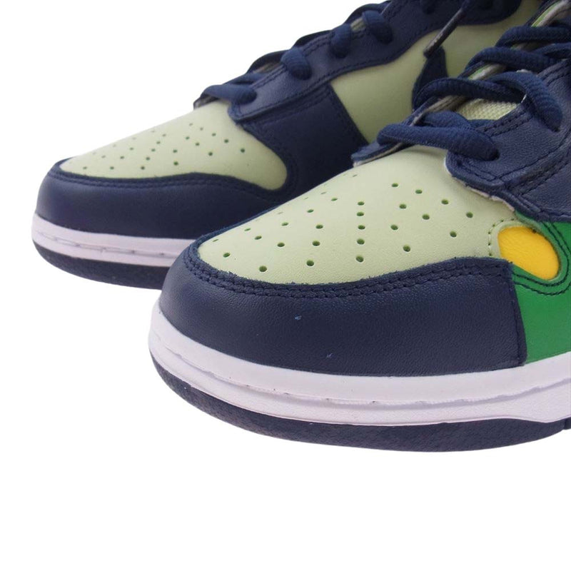 NIKE ナイキ DQ7575-300 WMNS Dunk High Pistachio and Midnight Navy ウィメンズ ダンク ハイ ピスタチオ アンド ミッドナイトネイビー スニーカー マルチカラー系 27.5cm【新古品】【未使用】【中古】