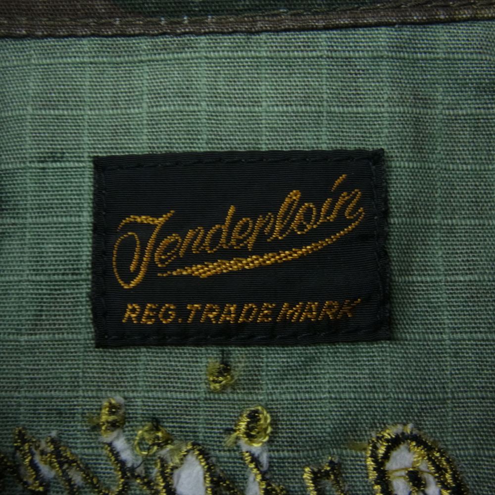 TENDERLOIN テンダーロイン 20SS MOCK BDU RIP STOP JKT CAMO モック リップストップ ジャケット カモ 迷彩 ロゴ刺繍 カーキ系 S【中古】