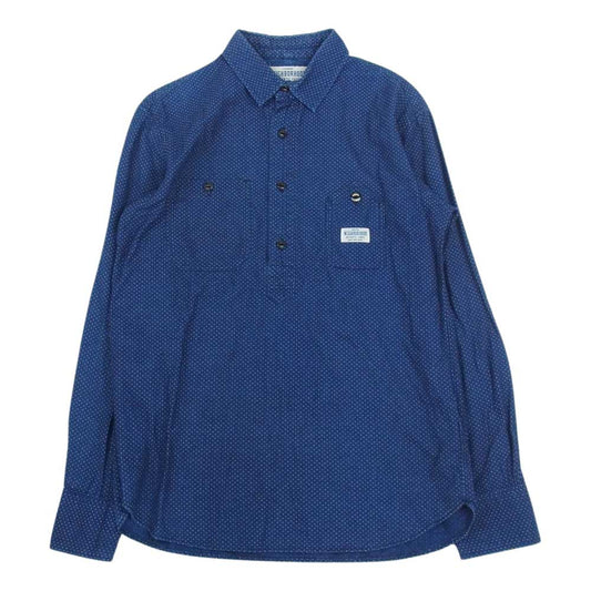 NEIGHBORHOOD ネイバーフッド 14AW 142AQNH-SHM03 DOT PULLOVER / C-SHIRT LS ドット プルオーバー 長袖 シャツ ネイビー系 S【中古】