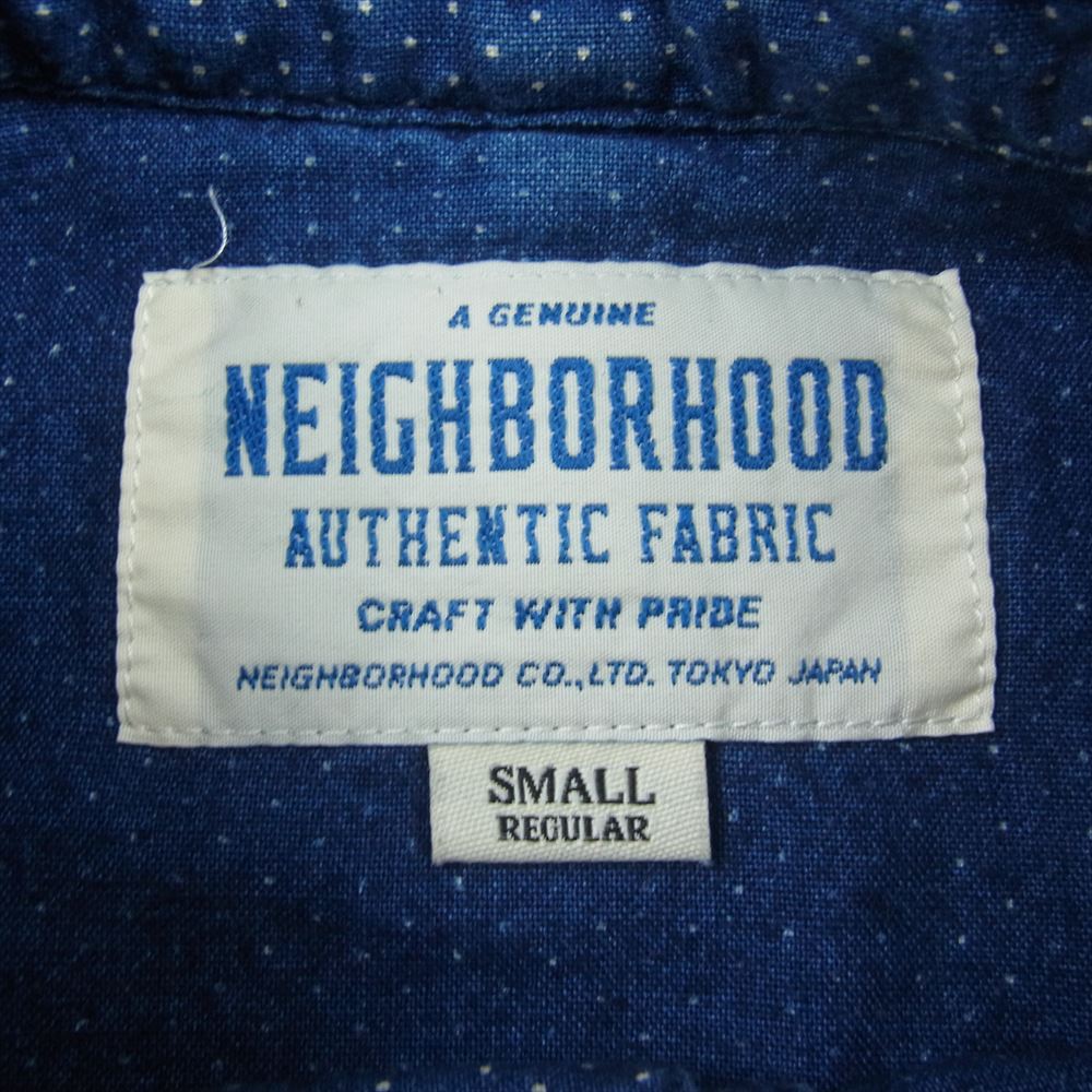 NEIGHBORHOOD ネイバーフッド 14AW 142AQNH-SHM03 DOT PULLOVER / C-SHIRT LS ドット プルオーバー 長袖 シャツ ネイビー系 S【中古】