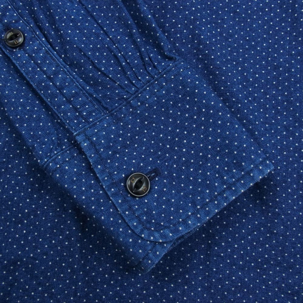 NEIGHBORHOOD ネイバーフッド 14AW 142AQNH-SHM03 DOT PULLOVER / C-SHIRT LS ドット プルオーバー 長袖 シャツ ネイビー系 S【中古】