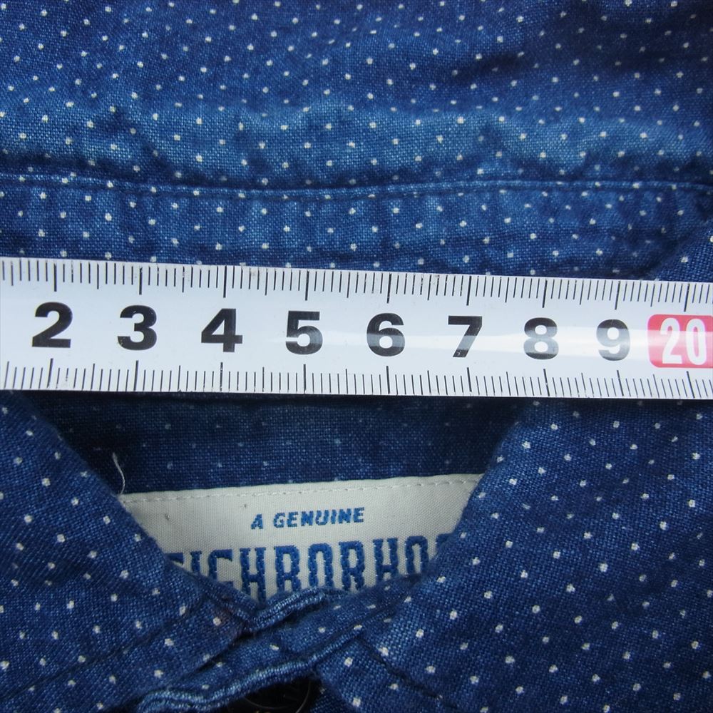 NEIGHBORHOOD ネイバーフッド 14AW 142AQNH-SHM03 DOT PULLOVER / C-SHIRT LS ドット プルオーバー 長袖 シャツ ネイビー系 S【中古】