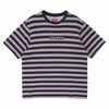 Supreme シュプリーム 22SS Reverse Stripe S/S Tee リバース ストライプ ロゴ 半袖 Tシャツ ブラック系 ライトブラウン系 S【中古】