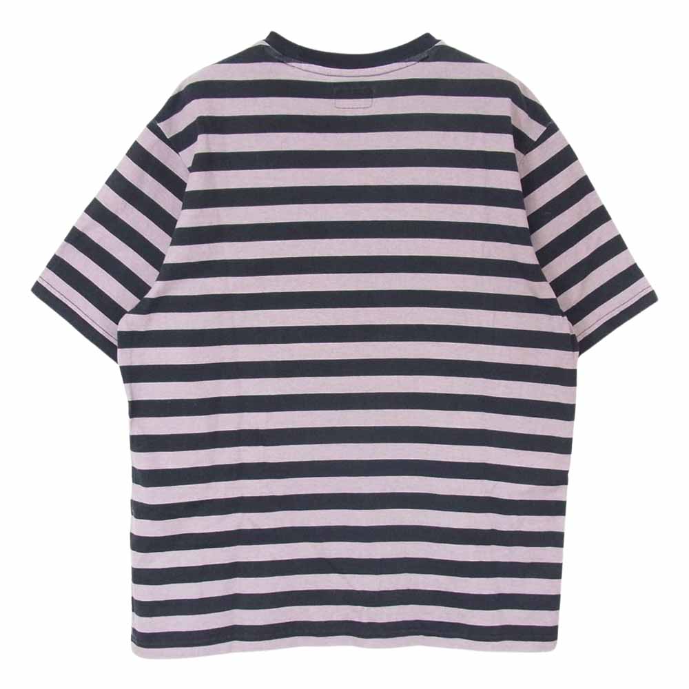 Supreme シュプリーム 22SS Reverse Stripe S/S Tee リバース ストライプ ロゴ 半袖 Tシャツ ブラック系 ライトブラウン系 S【中古】