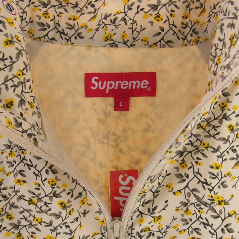 Supreme シュプリーム 23SS Raglan Utility Jacket ラグラン ユーティリティ ナイロン ジャケット フローラル 花柄 総柄 フラワー オフホワイト系 イエロー系 L【極上美品】【中古】