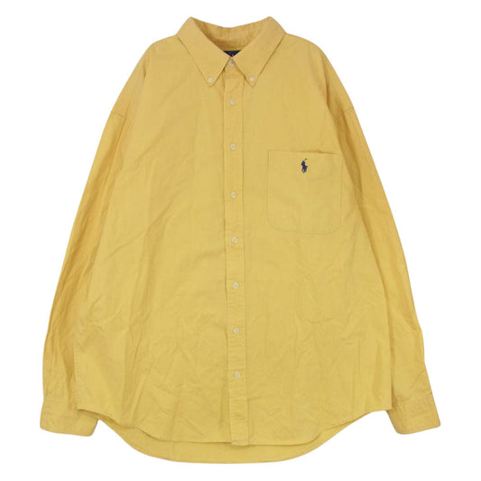 POLO RALPH LAUREN ポロ・ラルフローレン CLASSIC FIT クラシック フィット ボタンダウン 長袖 シャツ イエロー系 XL【中古】