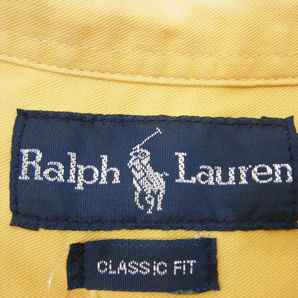 POLO RALPH LAUREN ポロ・ラルフローレン CLASSIC FIT クラシック フィット ボタンダウン 長袖 シャツ イエロー系 XL【中古】