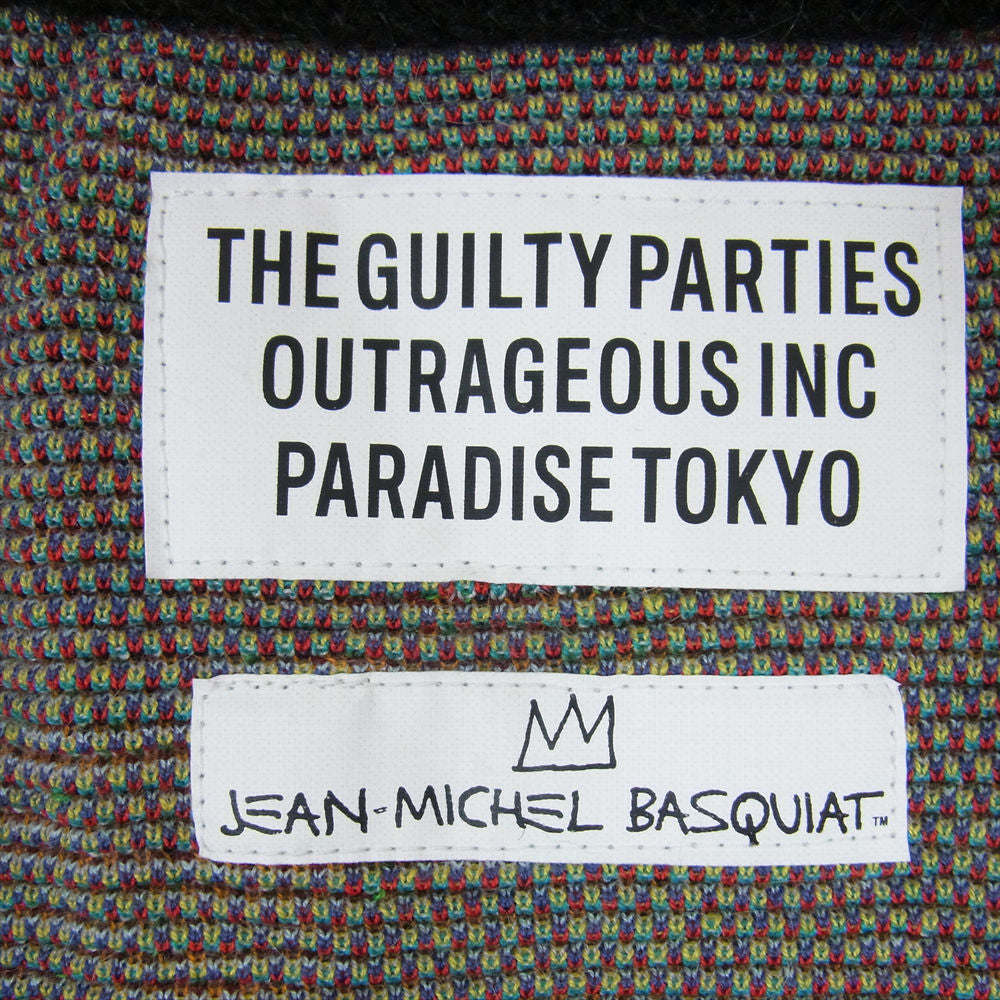 WACKO MARIA ワコマリア 22AW BASQUIAT-WM-KN06 JEAN-MICHEL BASQUIAT CARDIGAN TYPE-3 バスキア モヘア カーディガン L マルチカラー系 L【極上美品】【中古】