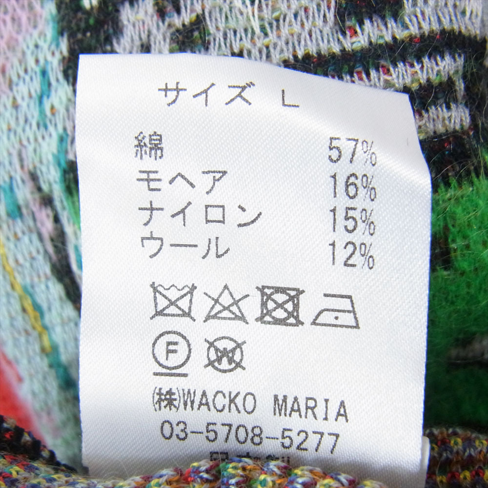 WACKO MARIA ワコマリア 22AW BASQUIAT-WM-KN06 JEAN-MICHEL BASQUIAT CARDIGAN TYPE-3 バスキア モヘア カーディガン L マルチカラー系 L【極上美品】【中古】