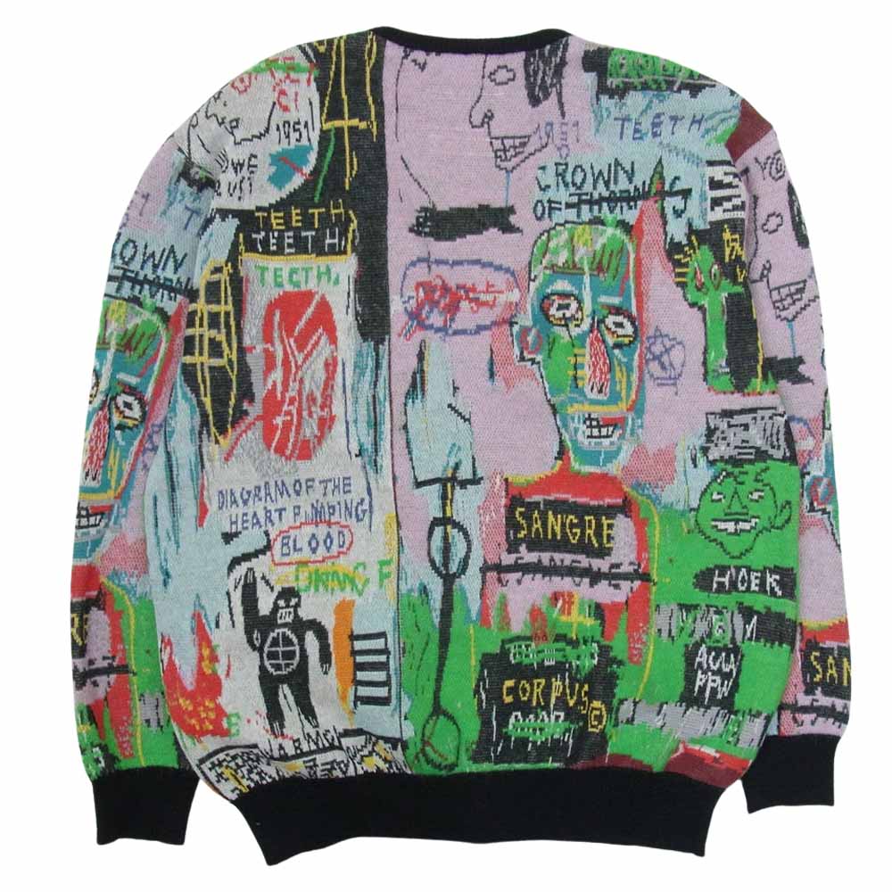 WACKO MARIA ワコマリア 22AW BASQUIAT-WM-KN06 JEAN-MICHEL BASQUIAT CARDIGAN TYPE-3 バスキア モヘア カーディガン L マルチカラー系 L【極上美品】【中古】