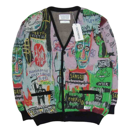 WACKO MARIA ワコマリア 22AW BASQUIAT-WM-KN06 JEAN-MICHEL BASQUIAT CARDIGAN TYPE-3 バスキア モヘア カーディガン XL マルチカラー系 XL【極上美品】【中古】
