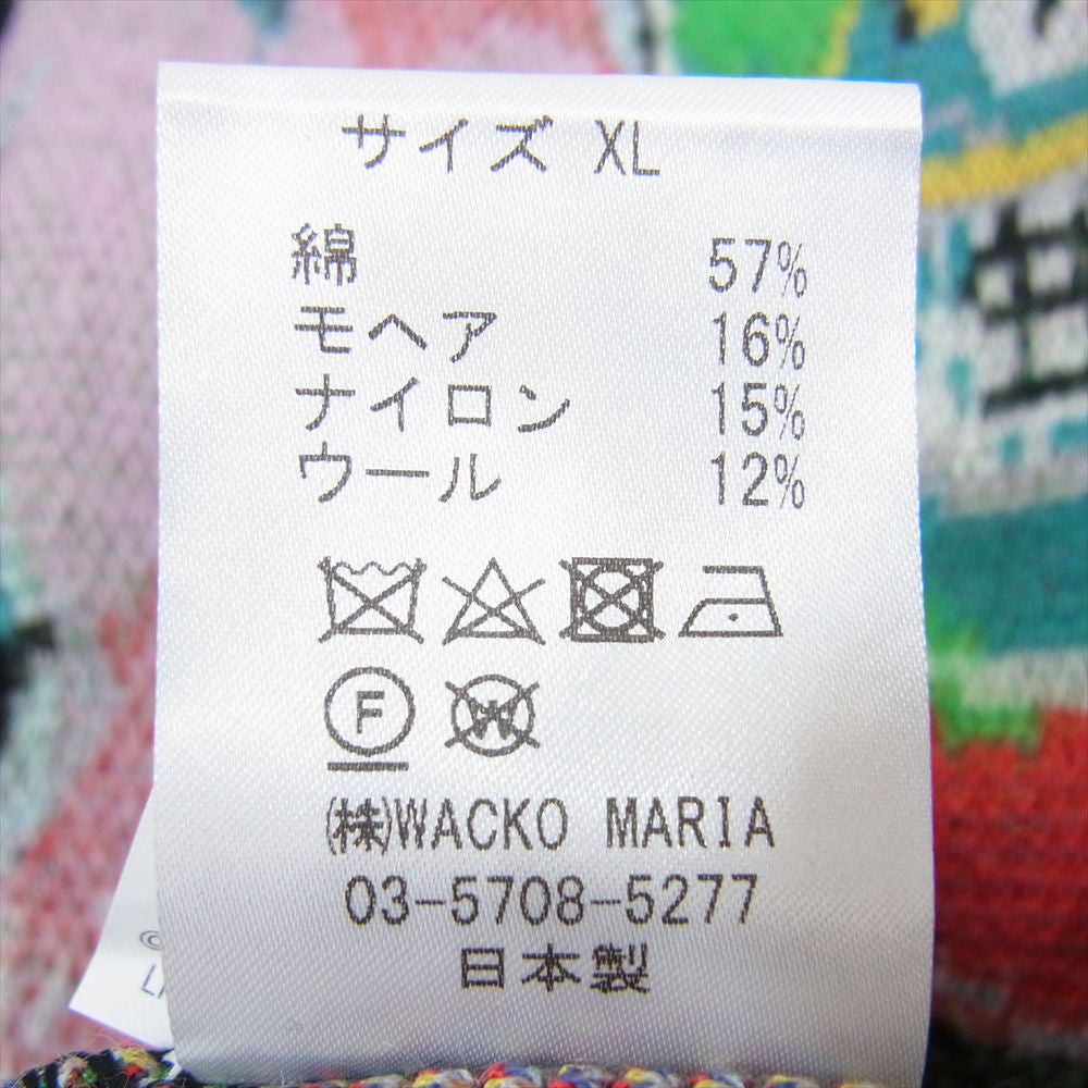 WACKO MARIA ワコマリア 22AW BASQUIAT-WM-KN06 JEAN-MICHEL BASQUIAT CARDIGAN TYPE-3 バスキア モヘア カーディガン XL マルチカラー系 XL【極上美品】【中古】