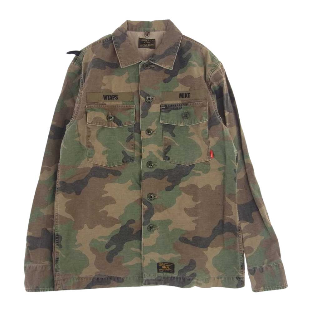 WTAPS ダブルタップス 15SS 151GWDT-SHM15 BUDS L/S 02 SHIRTS ミリタリー シャツ カモ ブラウン系 2【中古】