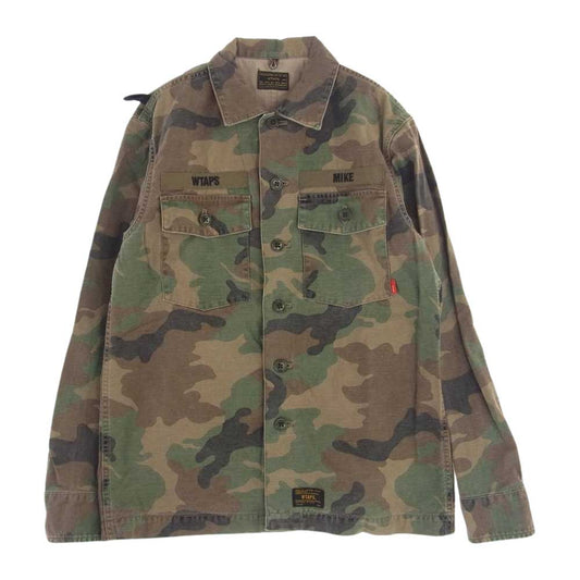 WTAPS ダブルタップス 15SS 151GWDT-SHM15 BUDS L/S 02 SHIRTS ミリタリー シャツ カモ ブラウン系 2【中古】