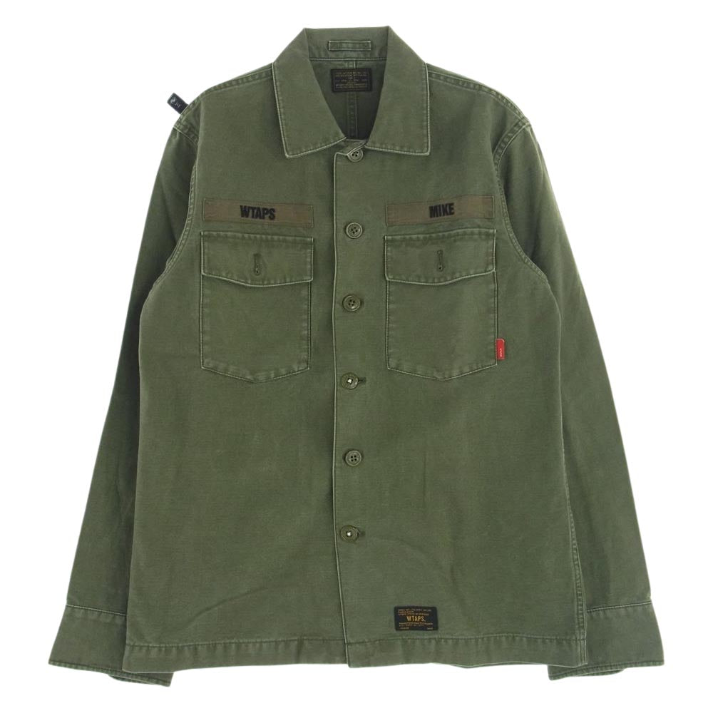 WTAPS ダブルタップス 13SS 131LTDT-SHM01 BUDS L/S SHIRTS ミリタリー シャツ カーキ系 2【中古】