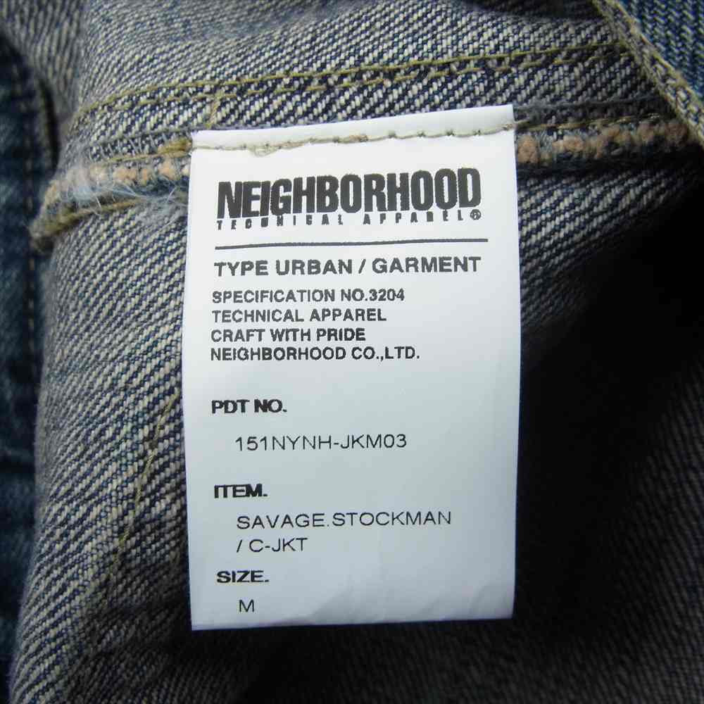 NEIGHBORHOOD ネイバーフッド 15SS 151NYNH-JKM03 SAVAGE STOCKMAN C-JKT サベージ ストックマン デニム ジャケット インディゴブルー系 M【中古】