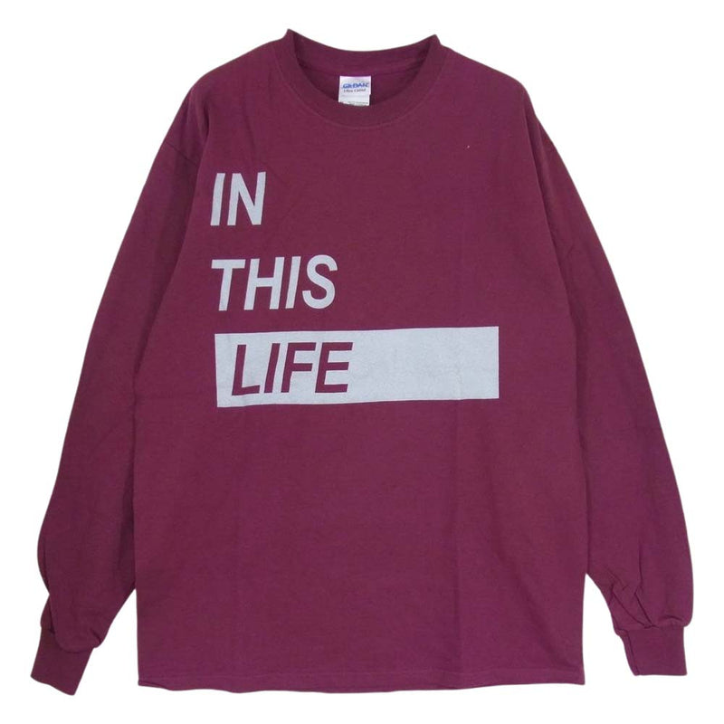 ティーアールフォーサスペンション IN THIS LIFE TEE インディスライフ プリント 長袖 Tシャツ ロンT パープル エンジ系 M【中古】