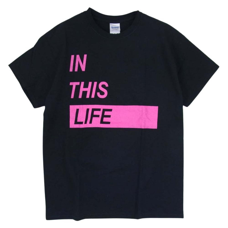 ティーアールフォーサスペンション IN THIS LIFE TEE インディスライフ プリント 半袖 Tシャツ ブラック×ピンク ブラック系 M【中古】