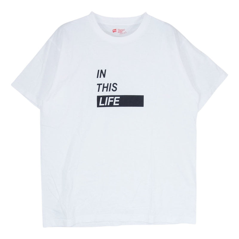 ティーアールフォーサスペンション IN THIS LIFE TEE インディスライフ プリント 半袖 Tシャツ ホワイト系 L【中古】