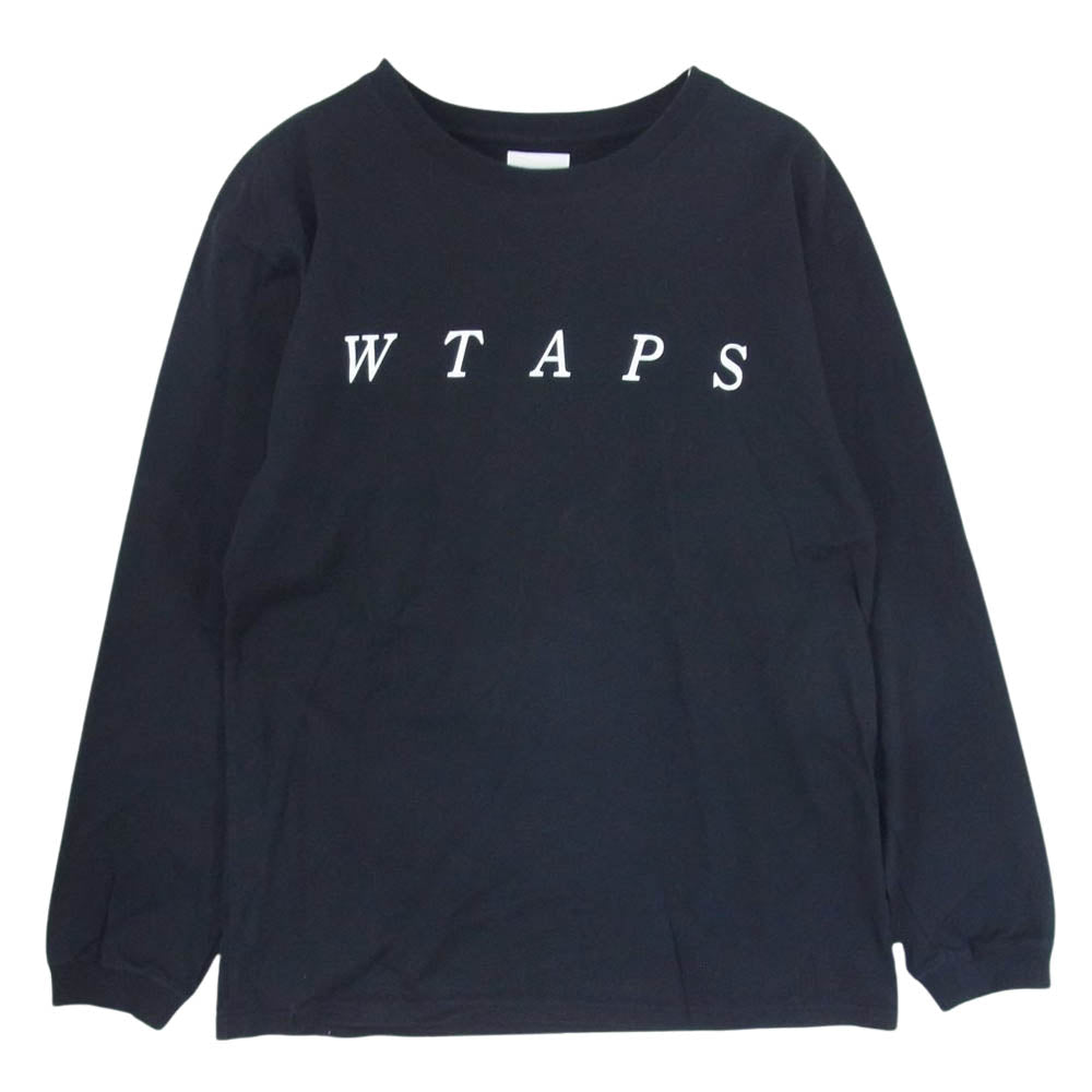 WTAPS ダブルタップス System 02 L/S プリント 長袖 Tシャツ ブラック系 01【美品】【中古】