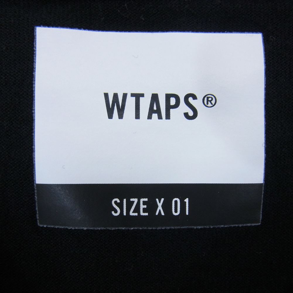 WTAPS ダブルタップス System 02 L/S プリント 長袖 Tシャツ ブラック系 01【美品】【中古】
