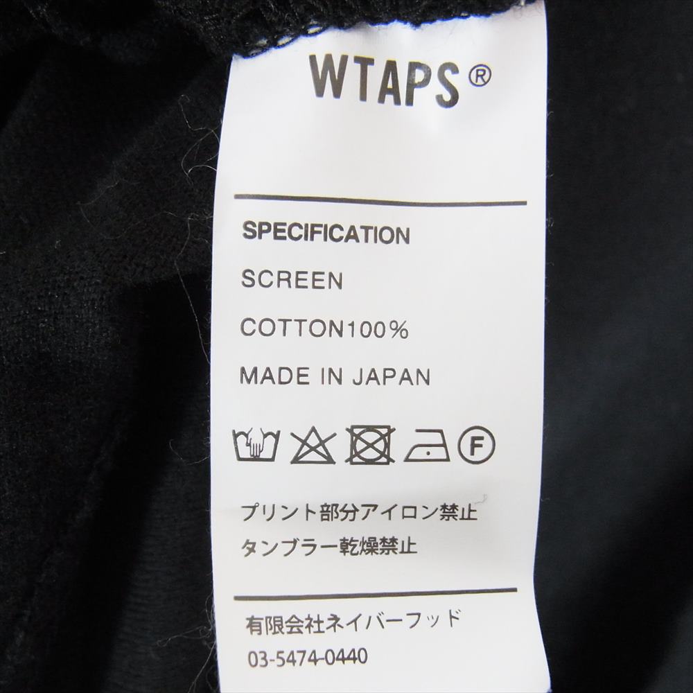 WTAPS ダブルタップス System 02 L/S プリント 長袖 Tシャツ ブラック系 01【美品】【中古】