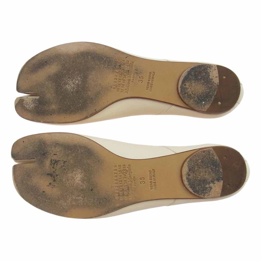 MAISON MARGIELA メゾンマルジェラ 21SS S58WZ0042 足袋 タビ フラット パンプス シューズ オフホワイト系 35【中古】