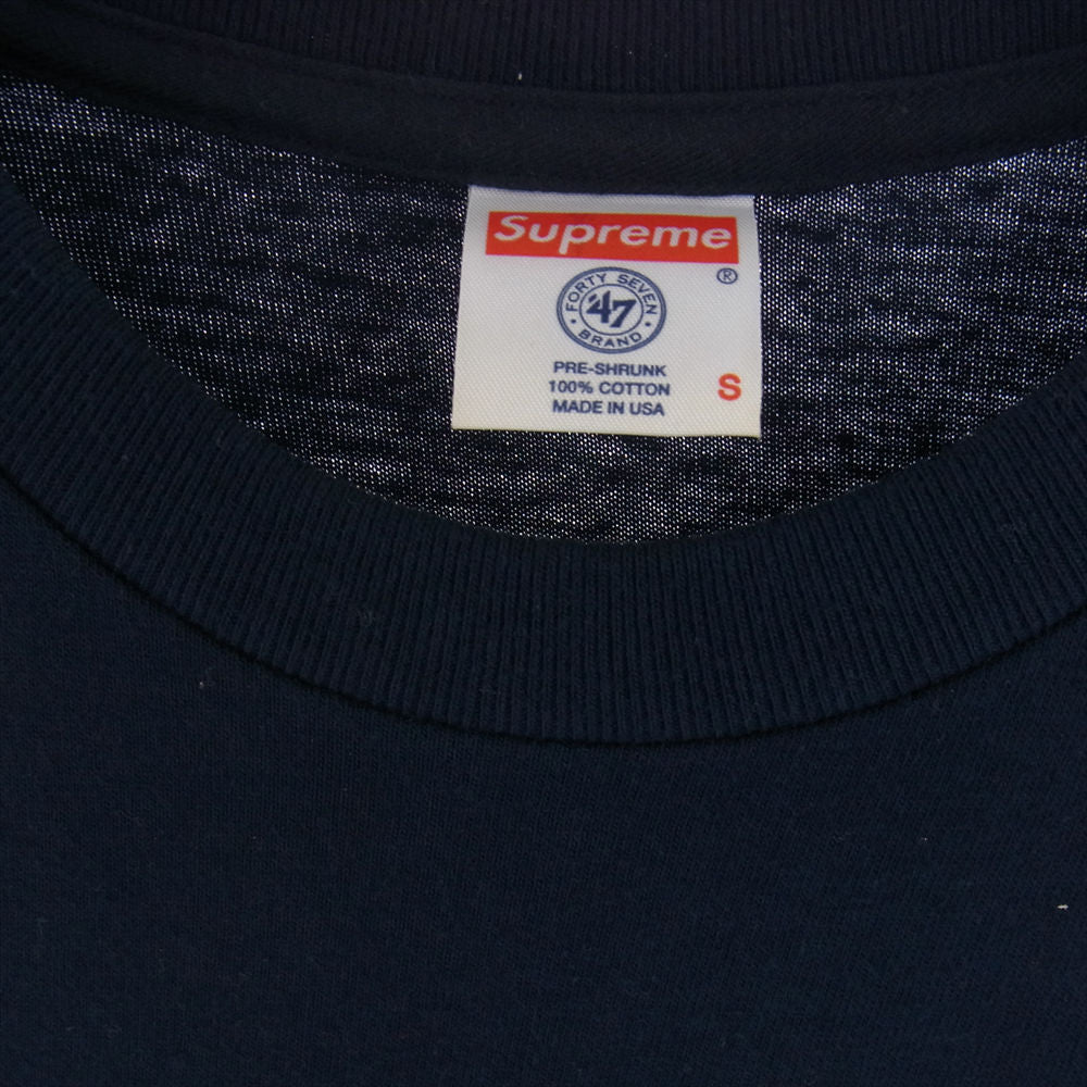 Supreme シュプリーム 15SS New York Yankees Box Logo Tee ニューヨークヤンキース ボックスロゴ プリント 半袖 Tシャツ ネイビー ネイビー系【中古】