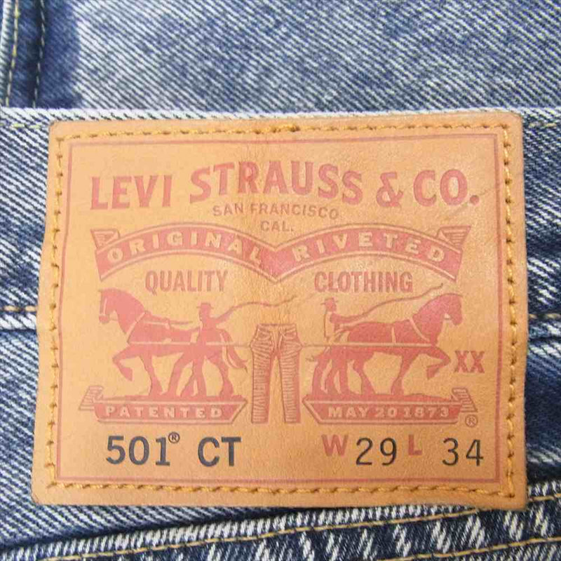 Levi's リーバイス 501 CT ボタンフライ テーパード デニムパンツ ジーンズ ブルー系 W29/L34【極上美品】【中古】