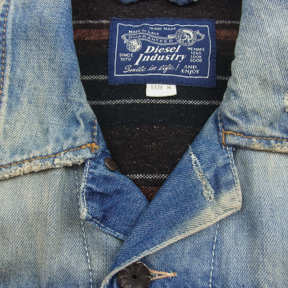 DIESEL ディーゼル INDUSTRY DEE-JHOZ JACKET 裏地付き デニムジャケット Gジャン ライトブルー系 M【中古】
