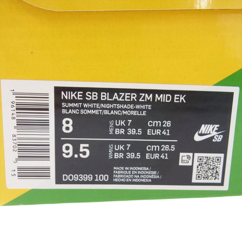 NIKE ナイキ DO9399-100 SB Blazer Mid EK Summit White Night Shade-White ブレーザー ミッド EK スニーカー ホワイト系 ブルー系 26cm【新古品】【未使用】【中古】