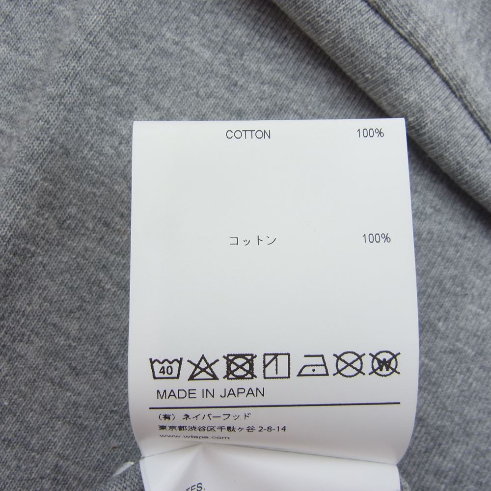 WTAPS ダブルタップス 21SS 211ATDT-CSM31 QB SS COTTON フットボール Tシャツ グレー系 03【極上美品】【中古】