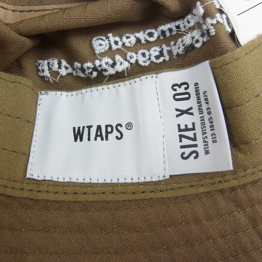 WTAPS ダブルタップス 22SS 221HCDT-HT14 JUNGLE HAT COTTON RIPSTOP コットン リップストップ ジャングル ハット ベージュ系 03【新古品】【未使用】【中古】