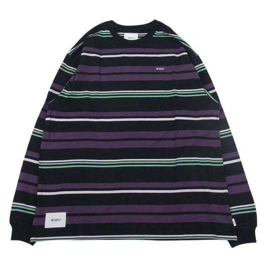WTAPS ダブルタップス 21AW 212ATDT-CSM36 JAM LS TEE ボーダー 長袖 Tシャツ カットソー ブラック系 03【中古】