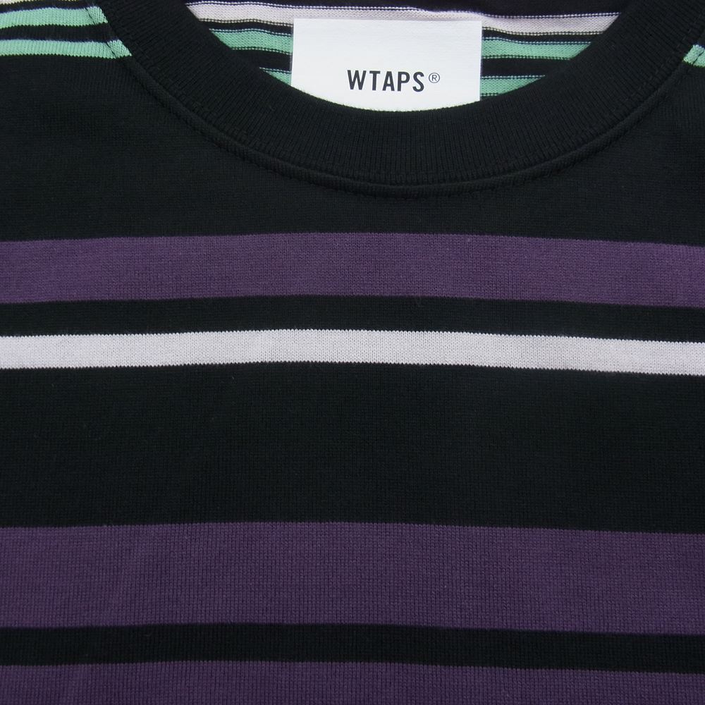 WTAPS ダブルタップス 21AW 212ATDT-CSM36 JAM LS TEE ボーダー 長袖 Tシャツ カットソー ブラック系 03【中古】