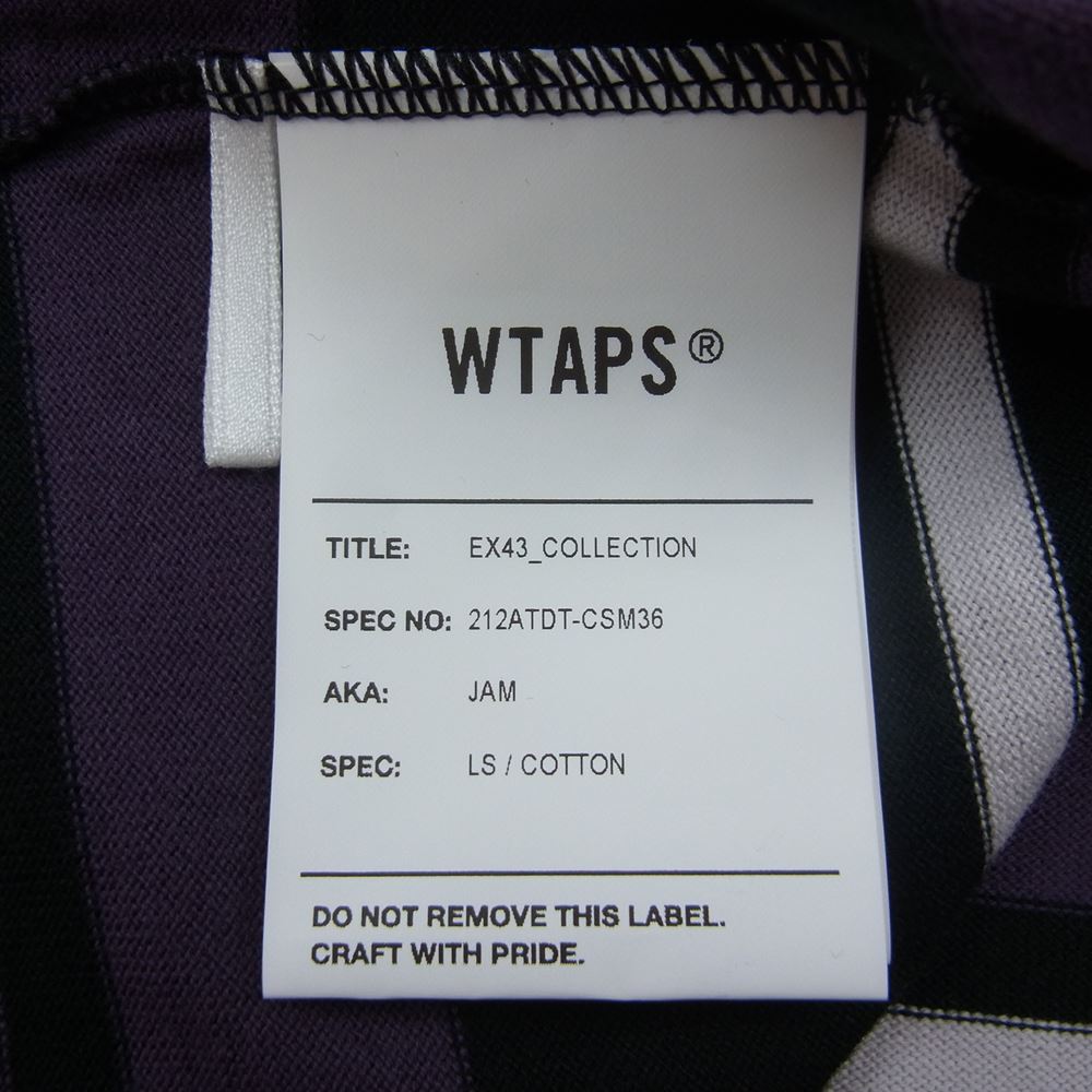 WTAPS ダブルタップス 21AW 212ATDT-CSM36 JAM LS TEE ボーダー 長袖 Tシャツ カットソー ブラック系 03【中古】