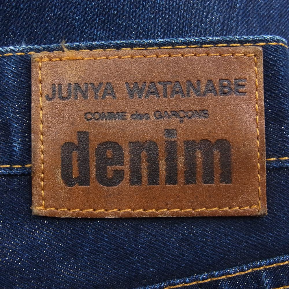 JUNYA WATANABE COMME des GARCONS ジュンヤワタナベコムデギャルソン AD206 JR-P094 Back Gold Jeans シンチバック ゴールド ストレート デニム パンツ インディゴブルー系 S【中古】